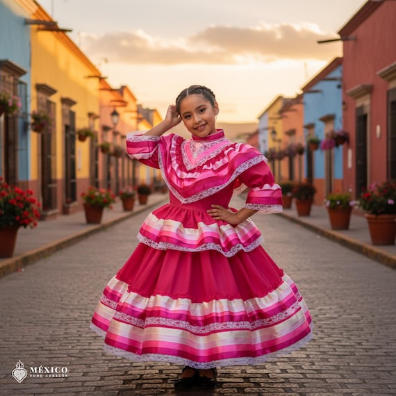 open lace back dress Fiesta Folklorico Dress main image 0