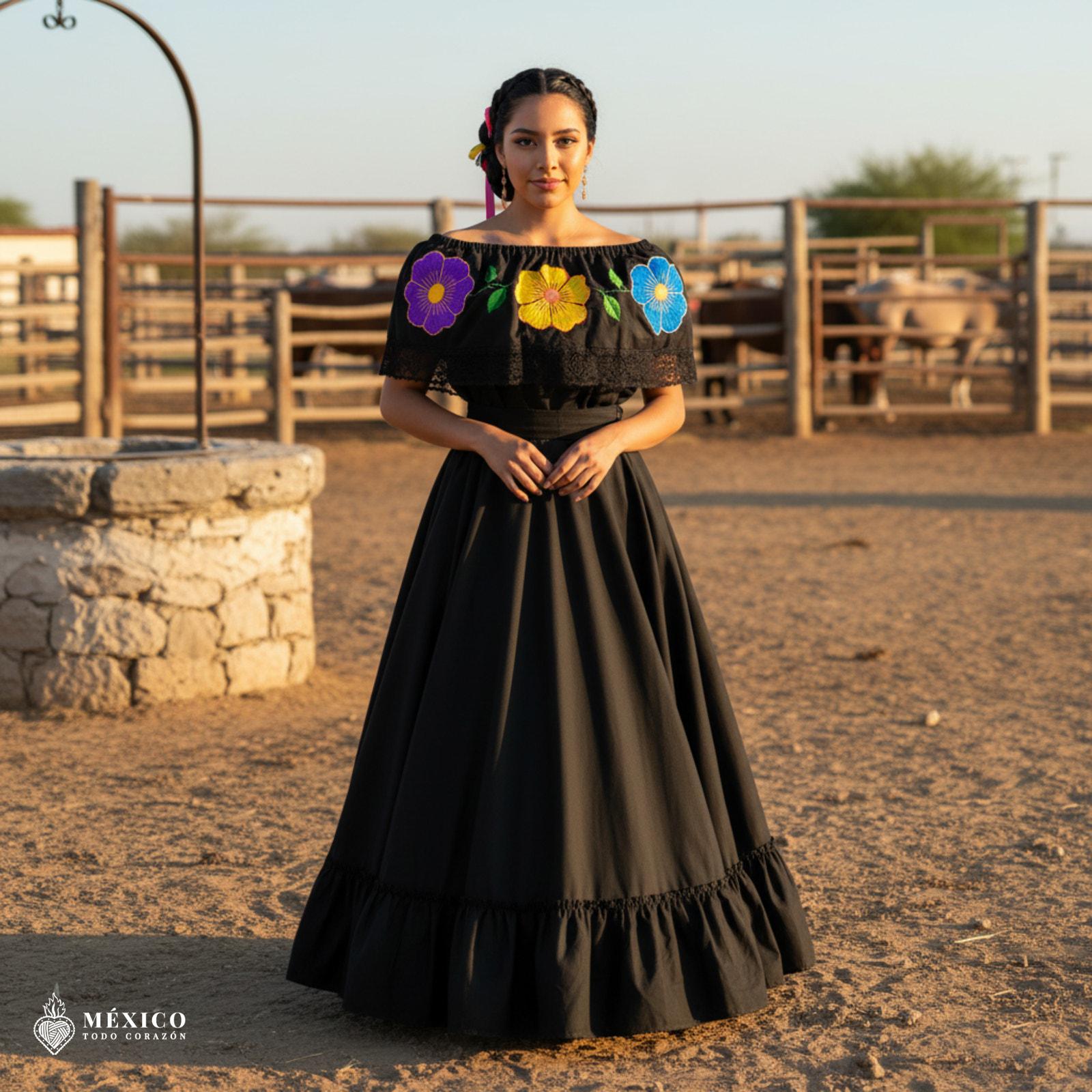 Traditional Mexican Embroidered Floral Dress Set Handmade Two-piece - Etsy Israel Traditional Mexican Embroidered Floral Dress Set Handmade Two-piece - Etsy Israel