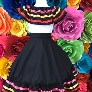 Mexicaanse tweedelige Jalisco-jurk Mooie stijl-baby Mexicaanse boho hippie babybloemkind Kleur Paars 60CM