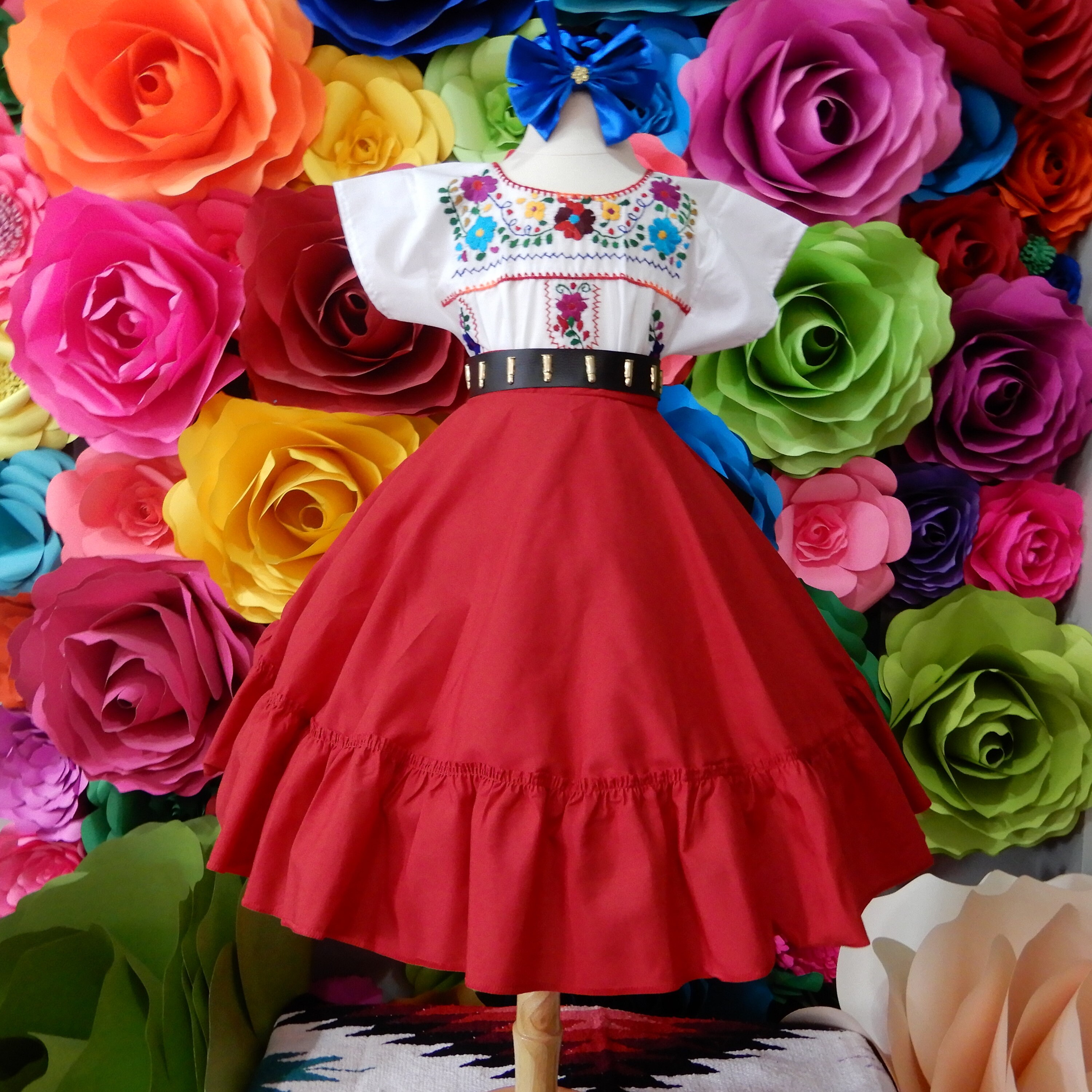 Mexican Red SKIRT ONLY Day of the Dead Handmade Beautiful - Etsy