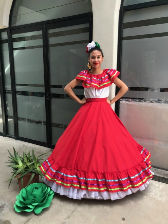 Vestido rojo mexicano con top Hecho a mano Hermosas Etsy México