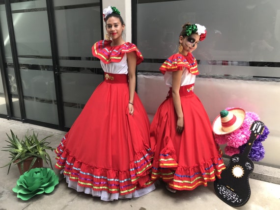 Vestido mexicano con top NIÑO 12 Hecho a - Etsy España