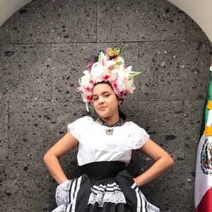 Day of the dead head band Mariposa Monarca catrina inspired kids 5 de mayo flower crown felt mexican fiesta
