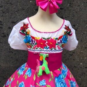 Mexican flowered SKIRT blouse ONLY day of the dead Handmade style- boho hippie KID cocotheme party mexican wedding fiesta 50 cm