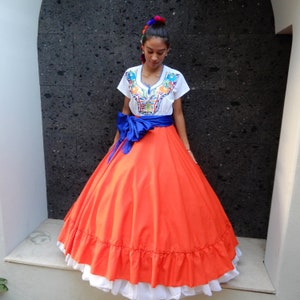 Mexican SKIRT ONLY dress day of the dead katrina noche de muertos 90cm