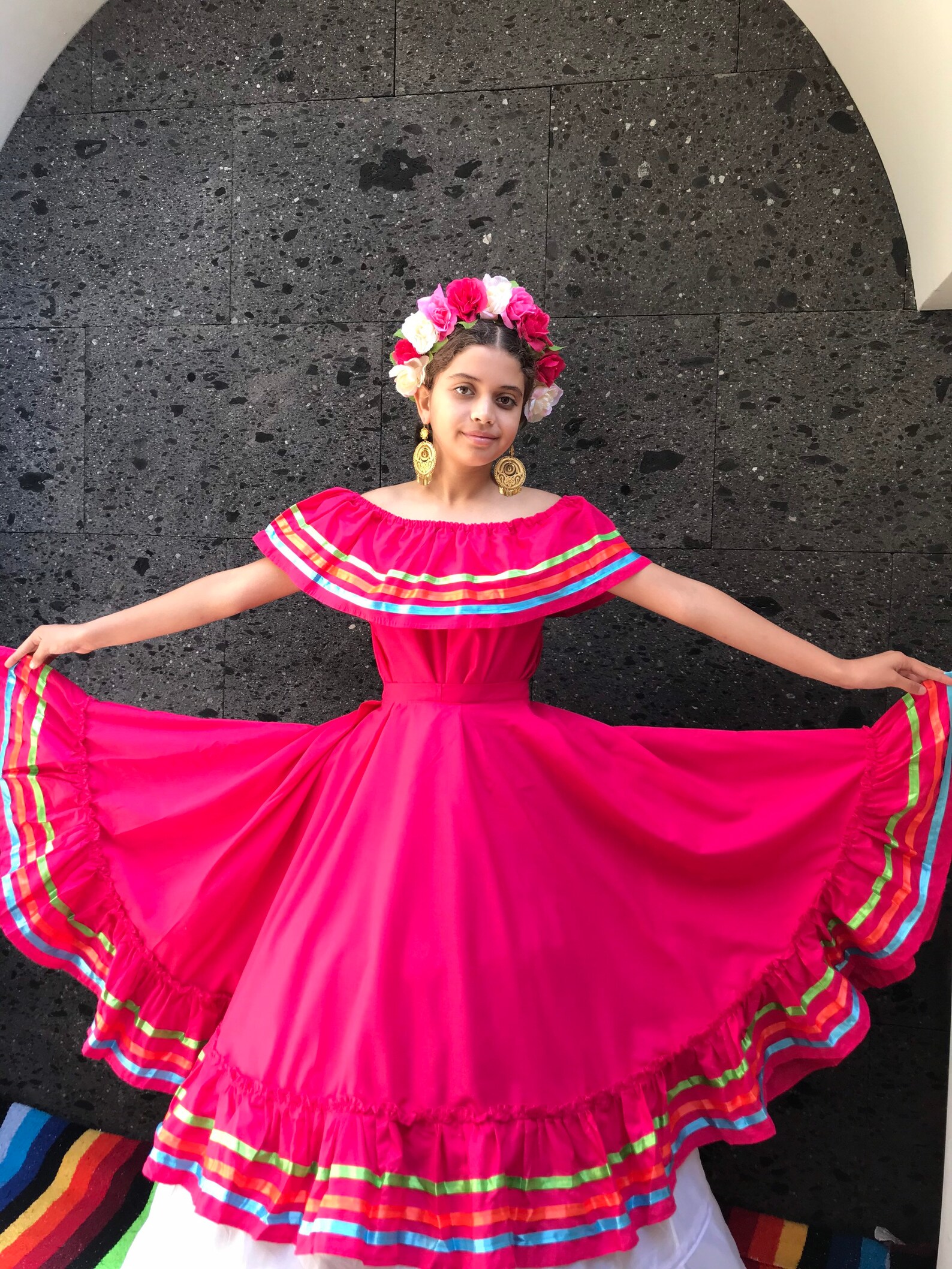 Mexican Jalisco Dress PINK With Top Handmade Beautiful Style - Etsy