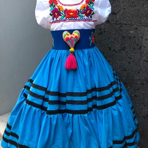 Handmade Mexican Skirt: Red Boho Style, Size 5-6