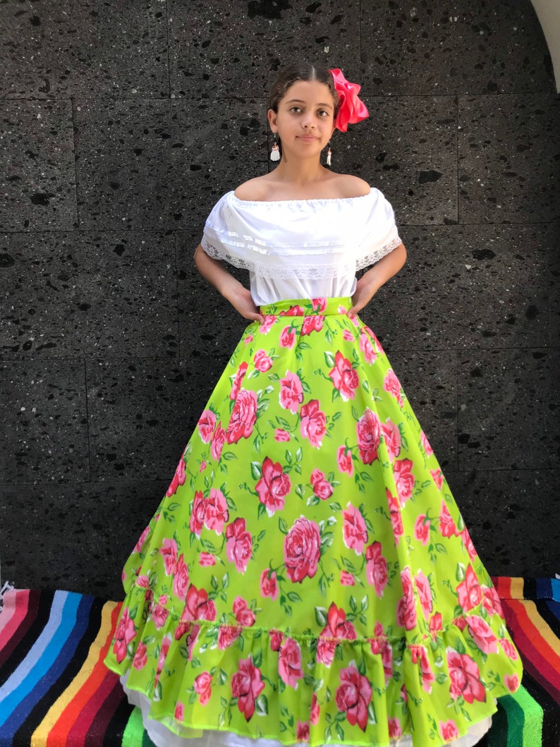 Mexican Girl SKIRT Only One Size FITS All Day of the Dead - Etsy