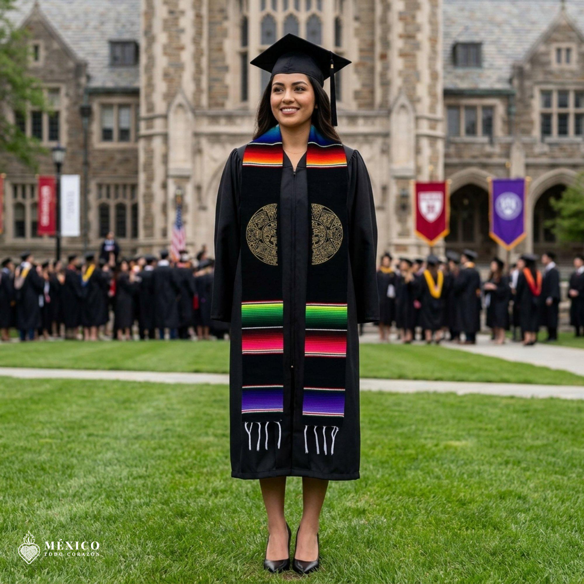 Aztec Calendar Graduation Sash - Personalized Mexican Stole, Class of ...