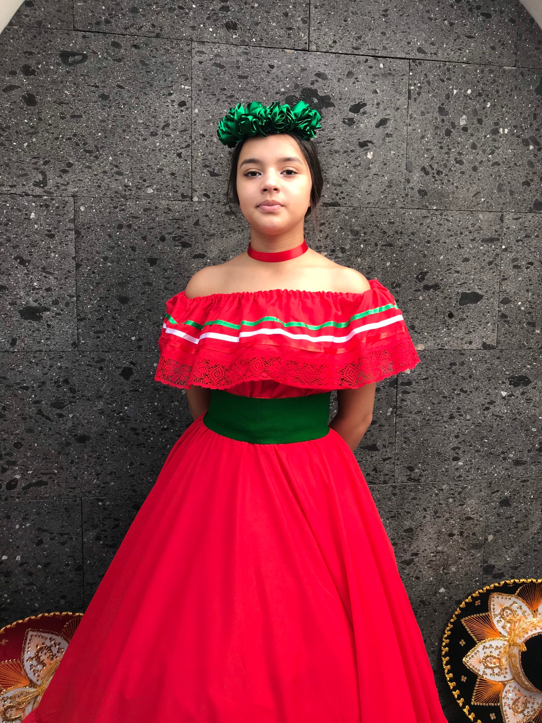 mexican christmas dress Handmade Red Mexican Dress With Top: Boho Coco Party Costume