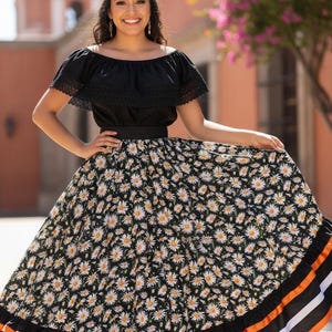 Mexican Double Circle Skirt: 5 de Mayo, Day of the Dead, Coco Theme