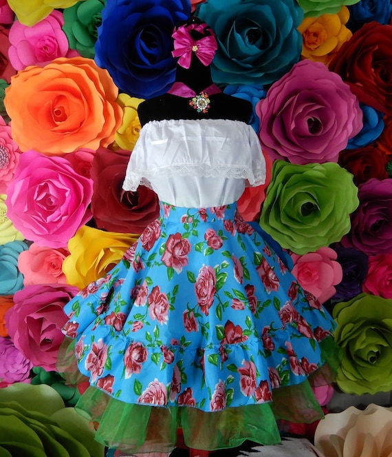 falda floreada para bailable