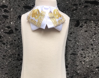 Mexican moño tie charro necktie infant toddler baby bow tie black red white custom order available