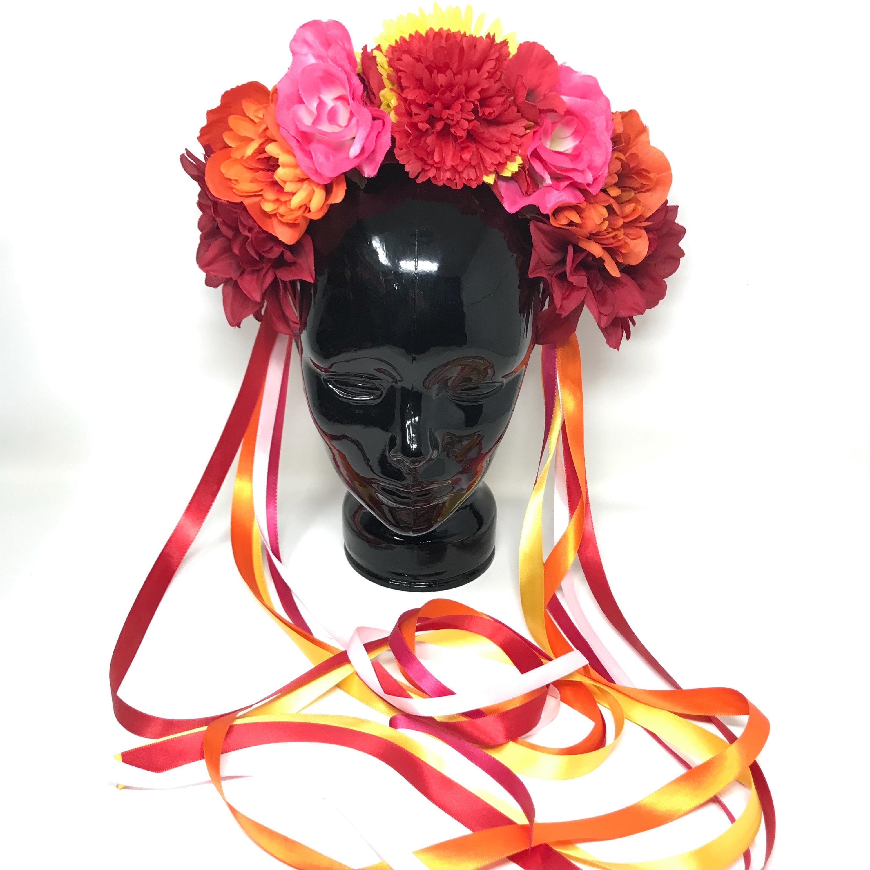 Day of the head band red flowers catrina inspired kids 5 de Mayo Mexican fiesta Day of the Dead Head Band Catrina Inspired Kids 5 De Mayo  main image 2