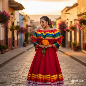 Blusa de listón Jalisco Mexicana: Top Campesino Folklórico