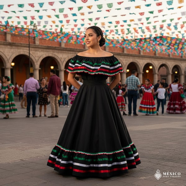 Handmade Mexican Dress: Boho Coco Theme Party Costume