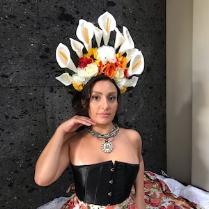 Mexcian Head Band  ALCATRACEZ Day of the dead head band catrina Frida inspired kids 5 de mayo flower crown head piece  fiesta Frida
