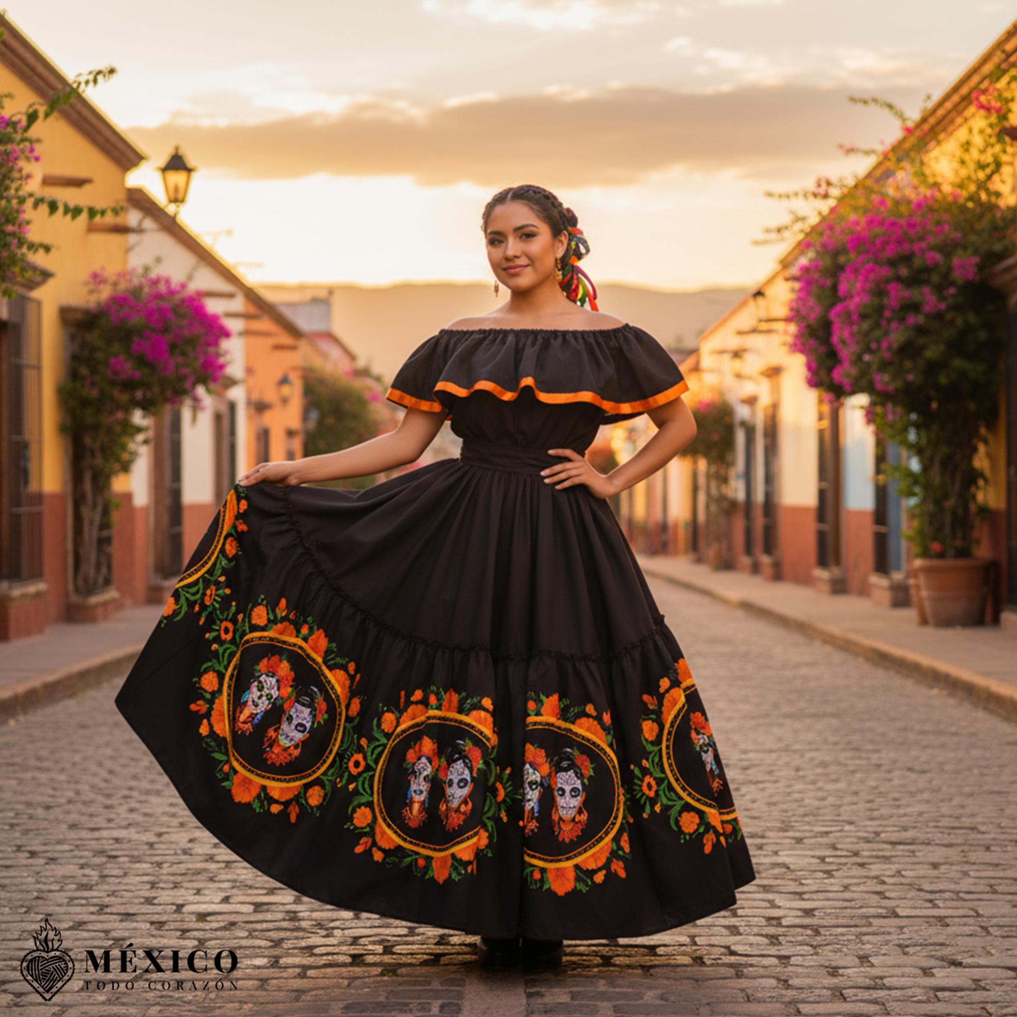 black mexican dresses OMEWEE Mexican Dress for Women Traditional Off Shoulder Embroidered Present  Casual Sexy Lace Long Maxi Dress Summer Floral Print Cinco de Mayo Fiesta Dresses  Black S at Amazon Women's Clothing store