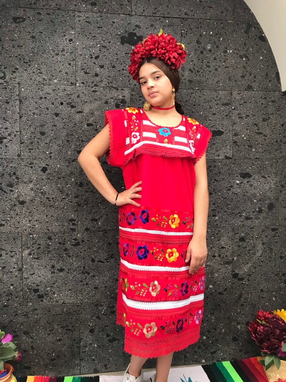 embroidered dresses mexican Andrea Floral Dress