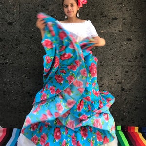 Mexican womans dress SKIRT ONLY day of the dead mexican fiesta coco theme party noche de muertos 27 inches revolucionary 70CM image 5