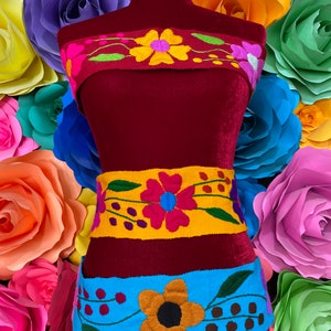 Cinturón auténtico mexicano con CALAVERA bordada a mano, estilo Frida, día de los muertos, 5 de mayo, tema coco
