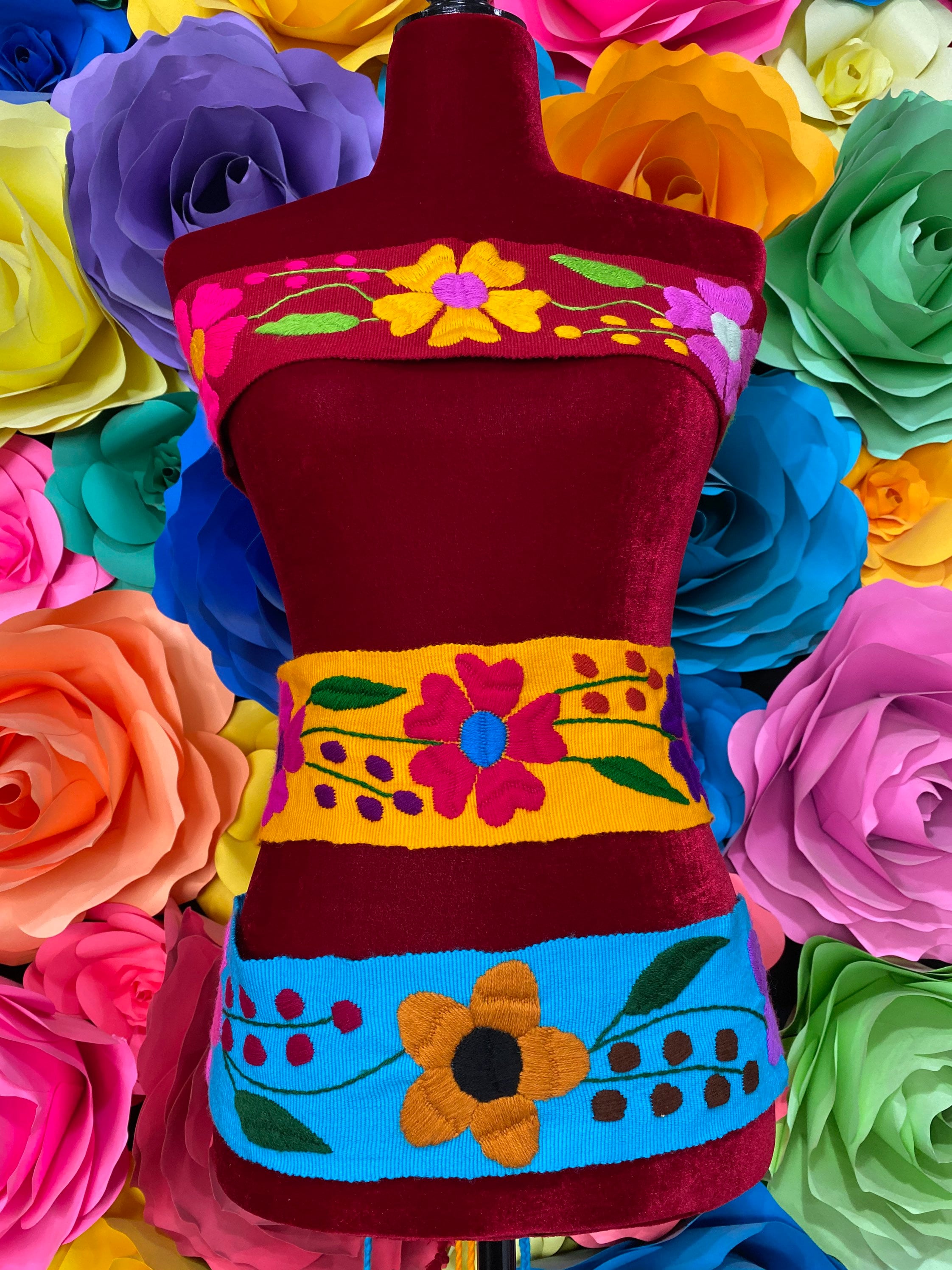 Mexican woman’s belt hand made new 5 de Mayo frida Handcrafted Traditional Mexican Doll Embroidered Mexican  main image 4