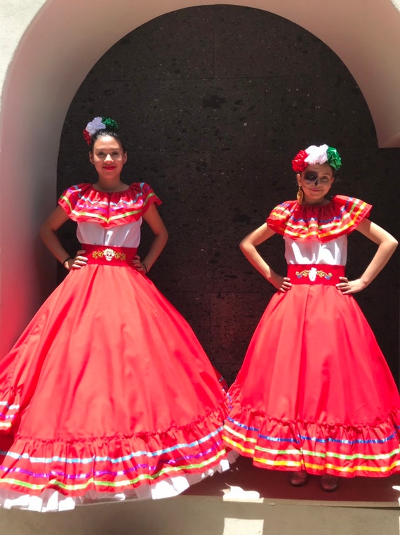 Handmade Mexican Dress: Fiesta Coco Theme Party Outfit, Dark Orange - Etsy