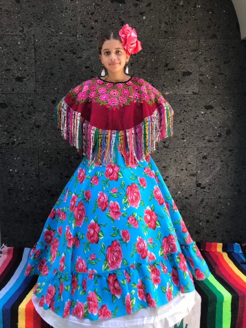 Mexican womans dress SKIRT ONLY day of the dead mexican fiesta coco theme party noche de muertos 27 inches revolucionary 70CM image 6