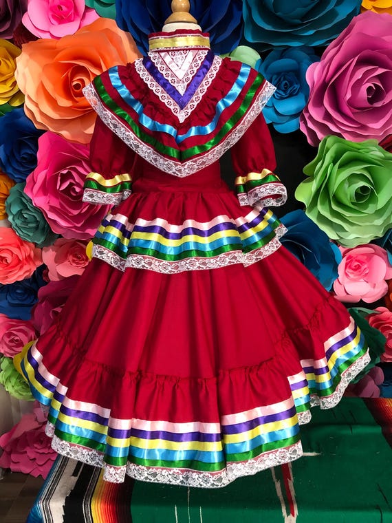 Formal Mexican Dress For Ladies Buy Red Mexican Jalisco Dress: Frida Kahlo  Style, Size Online In India