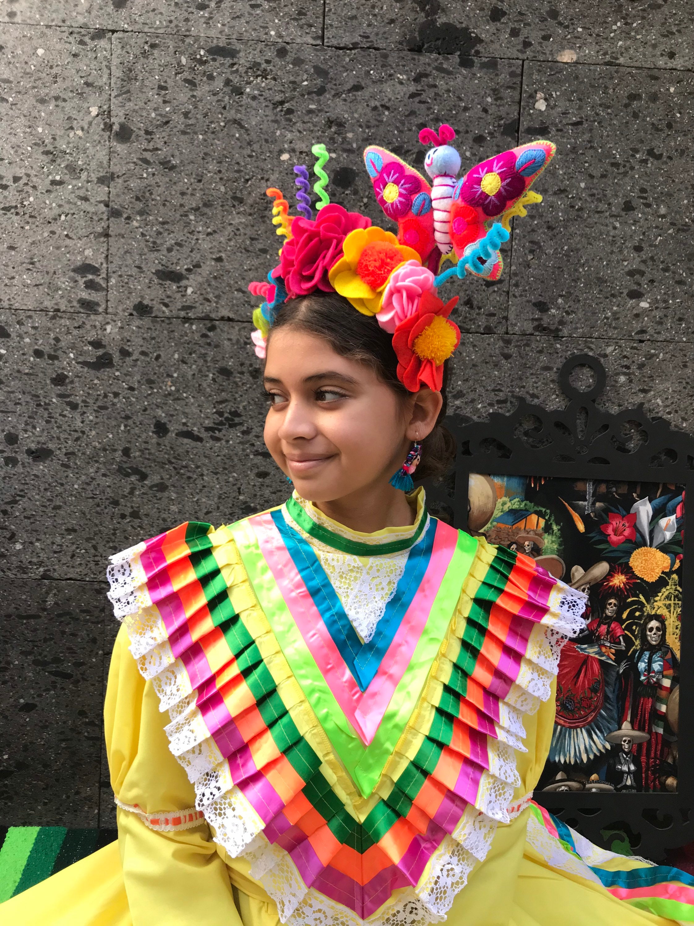 Day of the head band red flowers catrina inspired kids 5 de Mayo Mexican fiesta Day of the Dead Head Band Catrina Inspired Kids 5 De Mayo  main image 3