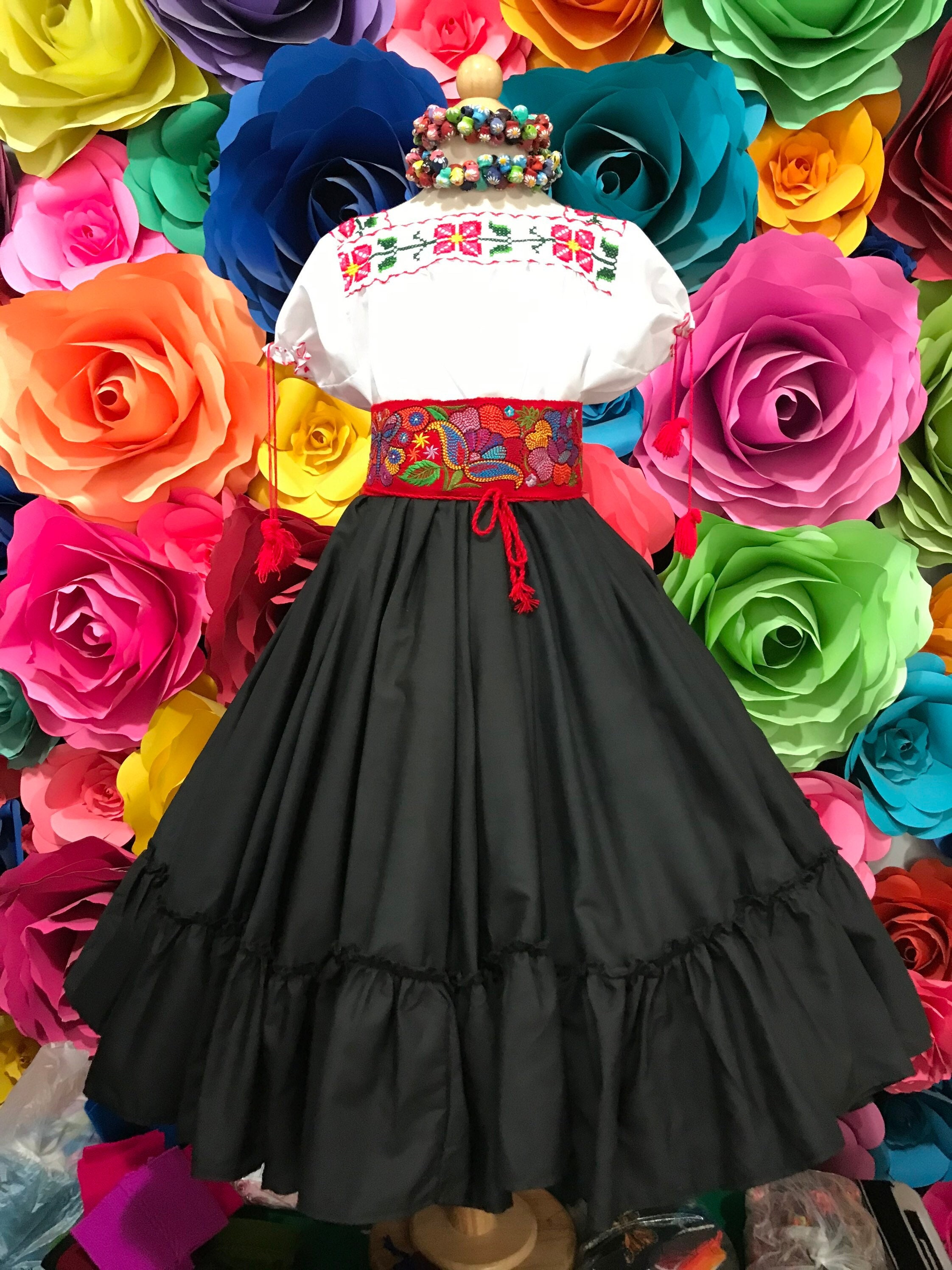 Mexican woman’s belt hand made new 5 de Mayo frida Handcrafted Traditional Mexican Doll Embroidered Mexican  main image 3