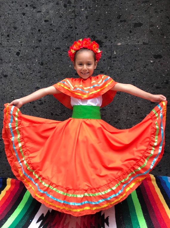 Frida Kahlo style Beautiful Mexican Black dress with top Handmade womans mexican boho coco theme party day of the dead costume 100CM