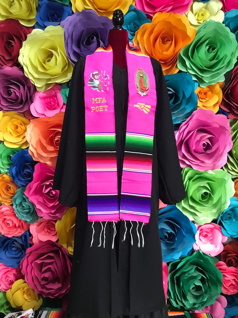 Graduation class shops of 2022 Mexican sash sarape zarape icon custom order personalize flags PINK sash stole
