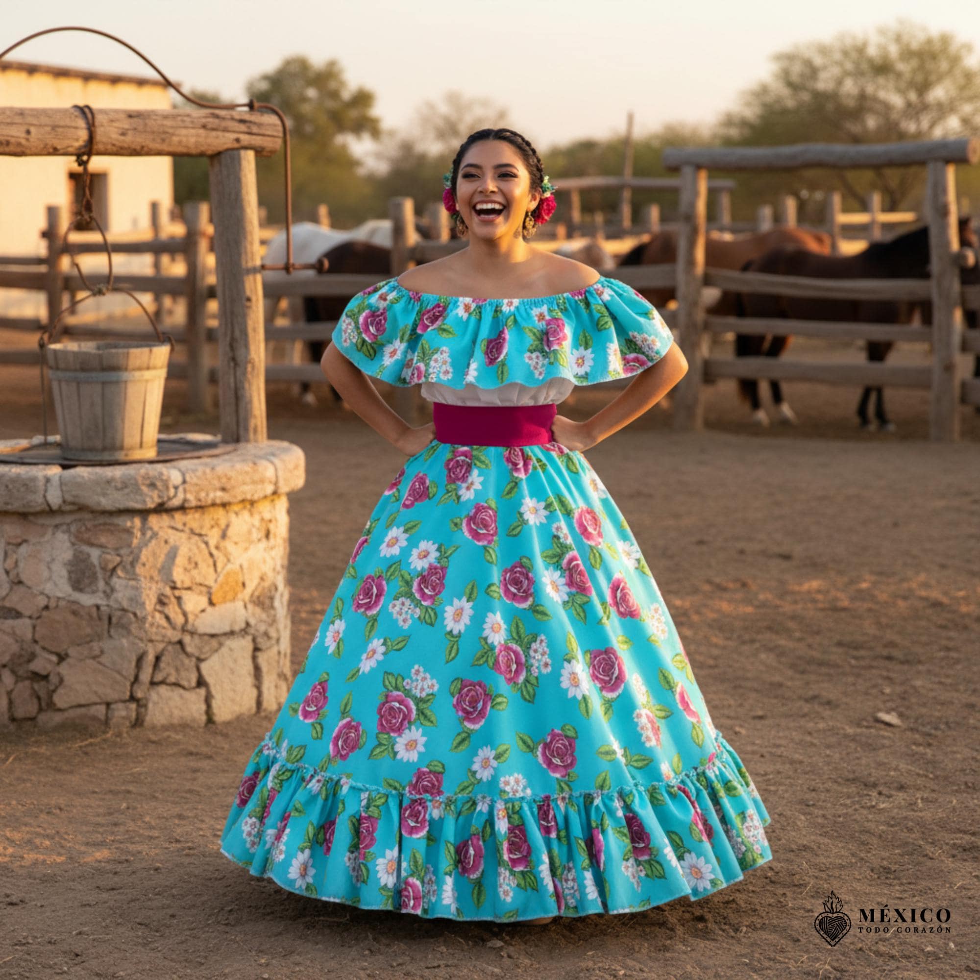 party city mexican dress Handmade Mexican Dress: Black Boho Coco Theme Party Skirt Set