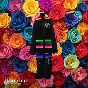 Mexican Graduation Stole Custom Sarape Mexican Doll Embroidery Personalized Graduation Sash |  Mexico Todo Corazon