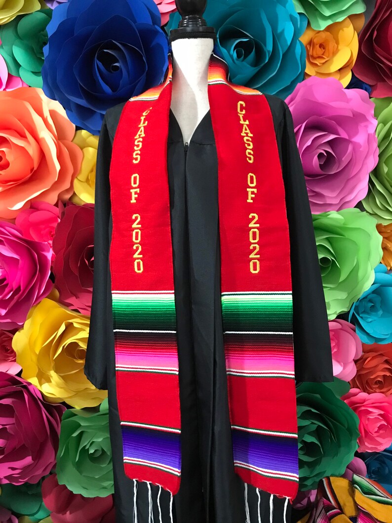 Graduation Mexican Sash Stole Class of 2020 RED Ships 1 Buss Etsy