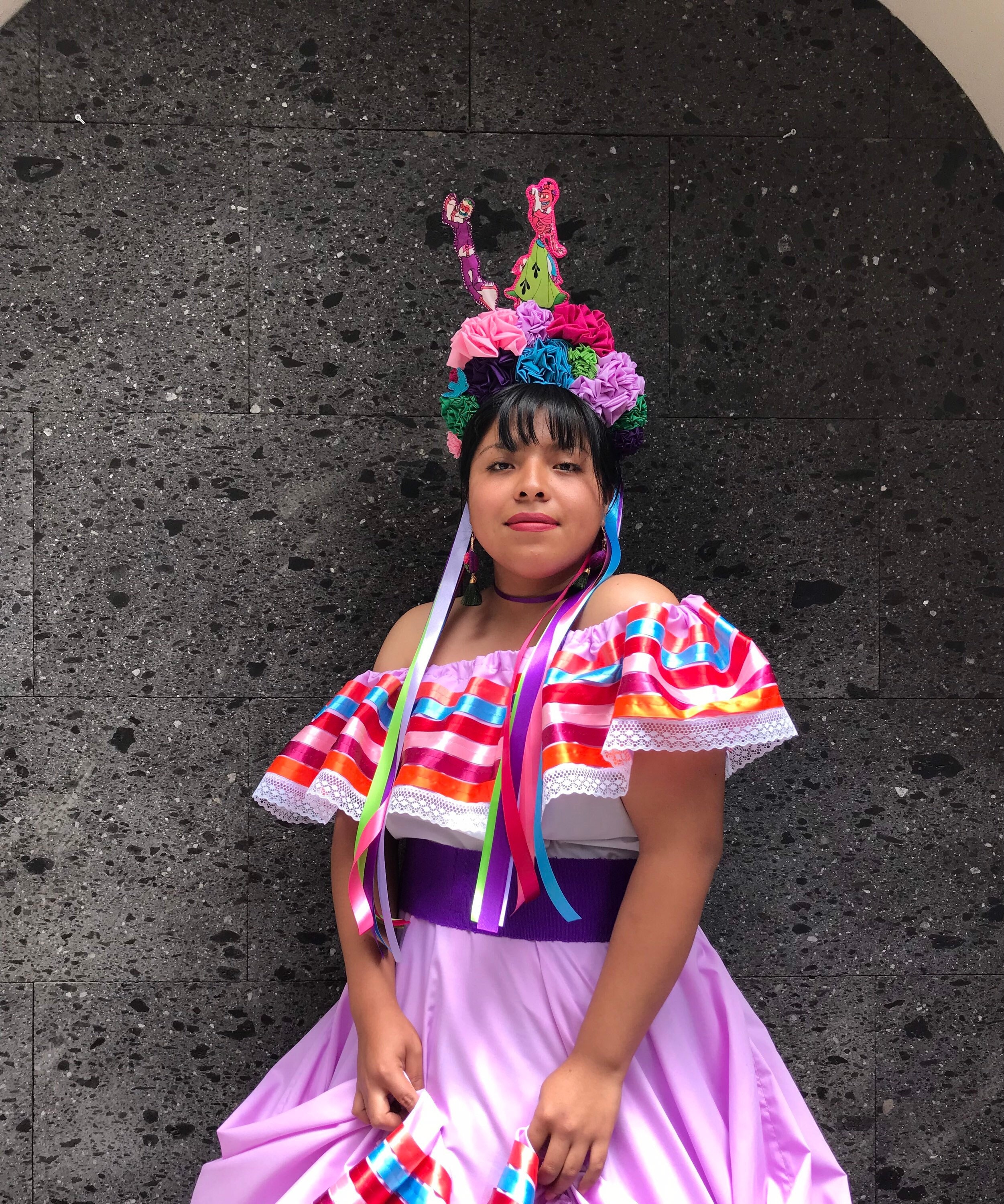 Costume LA CATRINA Per Bambina FIESTAS GUIRCA - Abito Lungo Elegante Con Diadema Fiori, Per Halloween/Carnevale