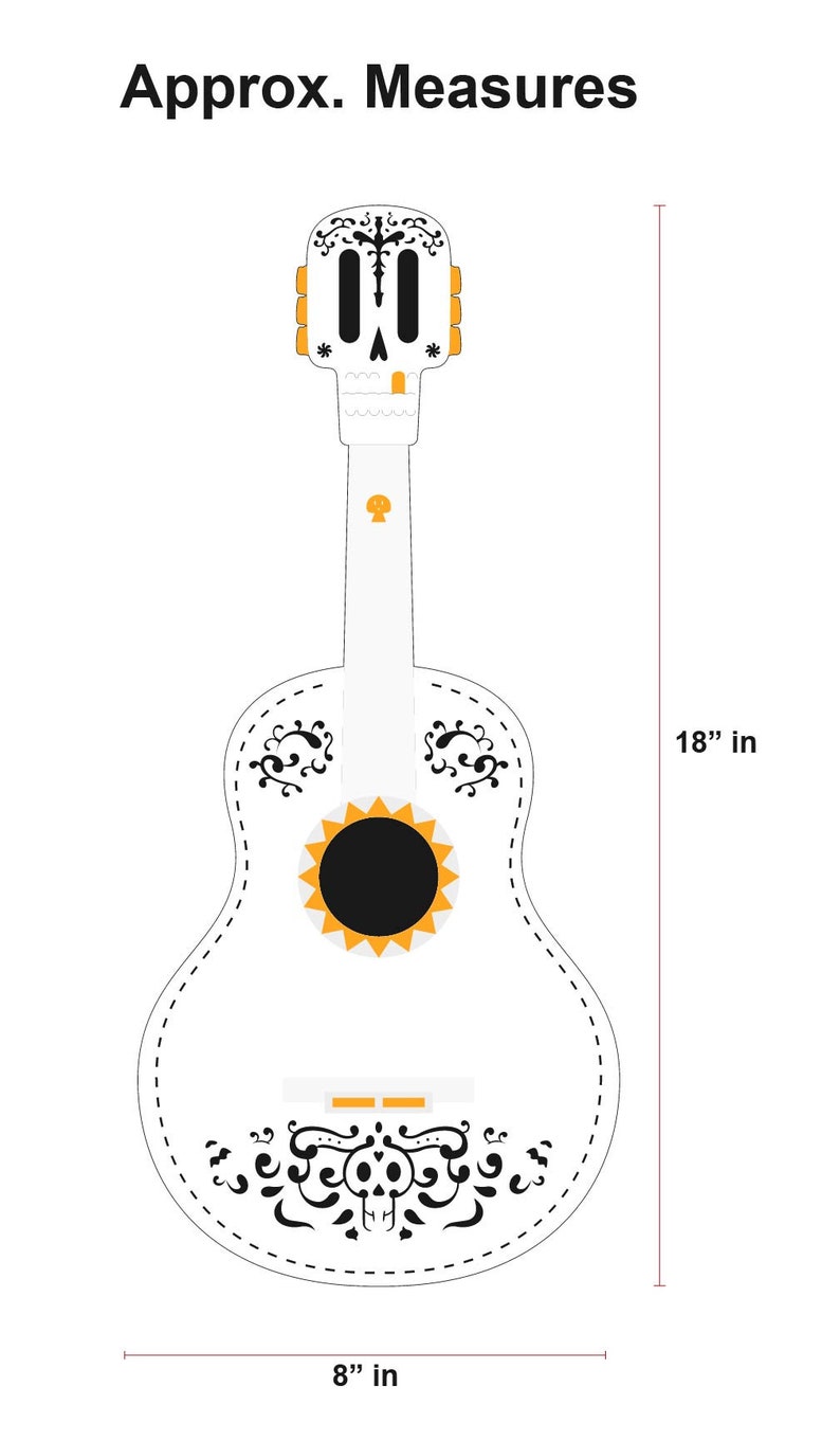 Cardboard Fiesta Guitar: Coco Theme Party Decor - Etsy