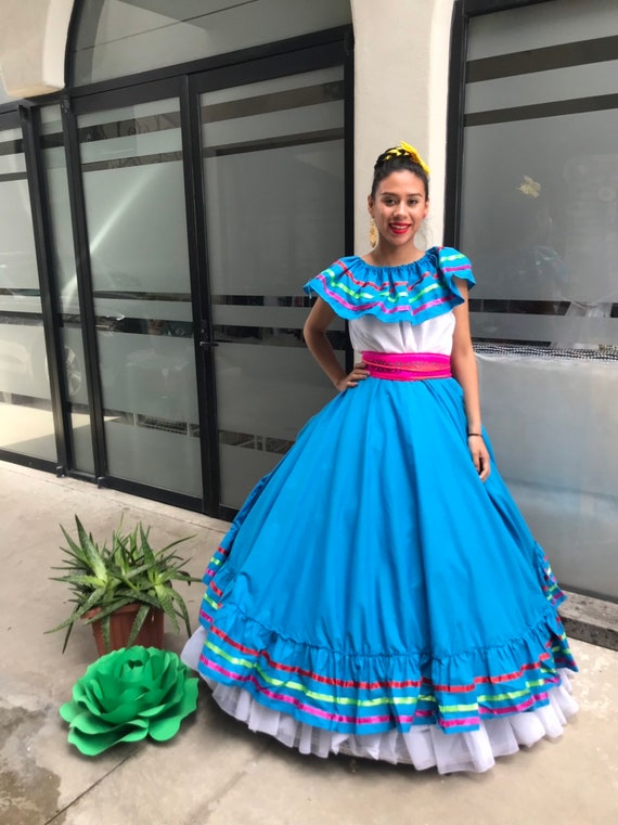 Mexican Dress With Top Handmade Beautiful Style Womans Mexican Boho Coco Theme Party Day of the Dead 100CM Etsy Canada