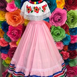 Mexican doble vuelo skirt double circle folklórico mexican skirt 5 de Mayo day of the dead SKIRT ONLY Dance practice skirt Frida heritage