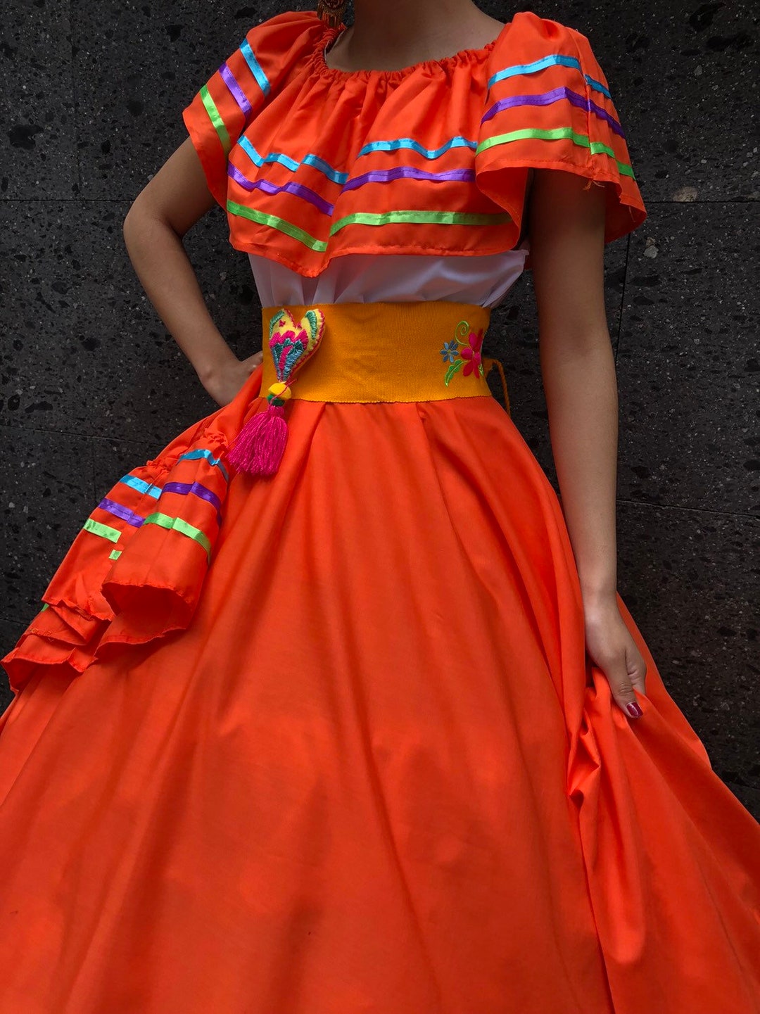 Mexican Jalisco Dress With Top Handmade Beautiful Style Womans Mexican ...