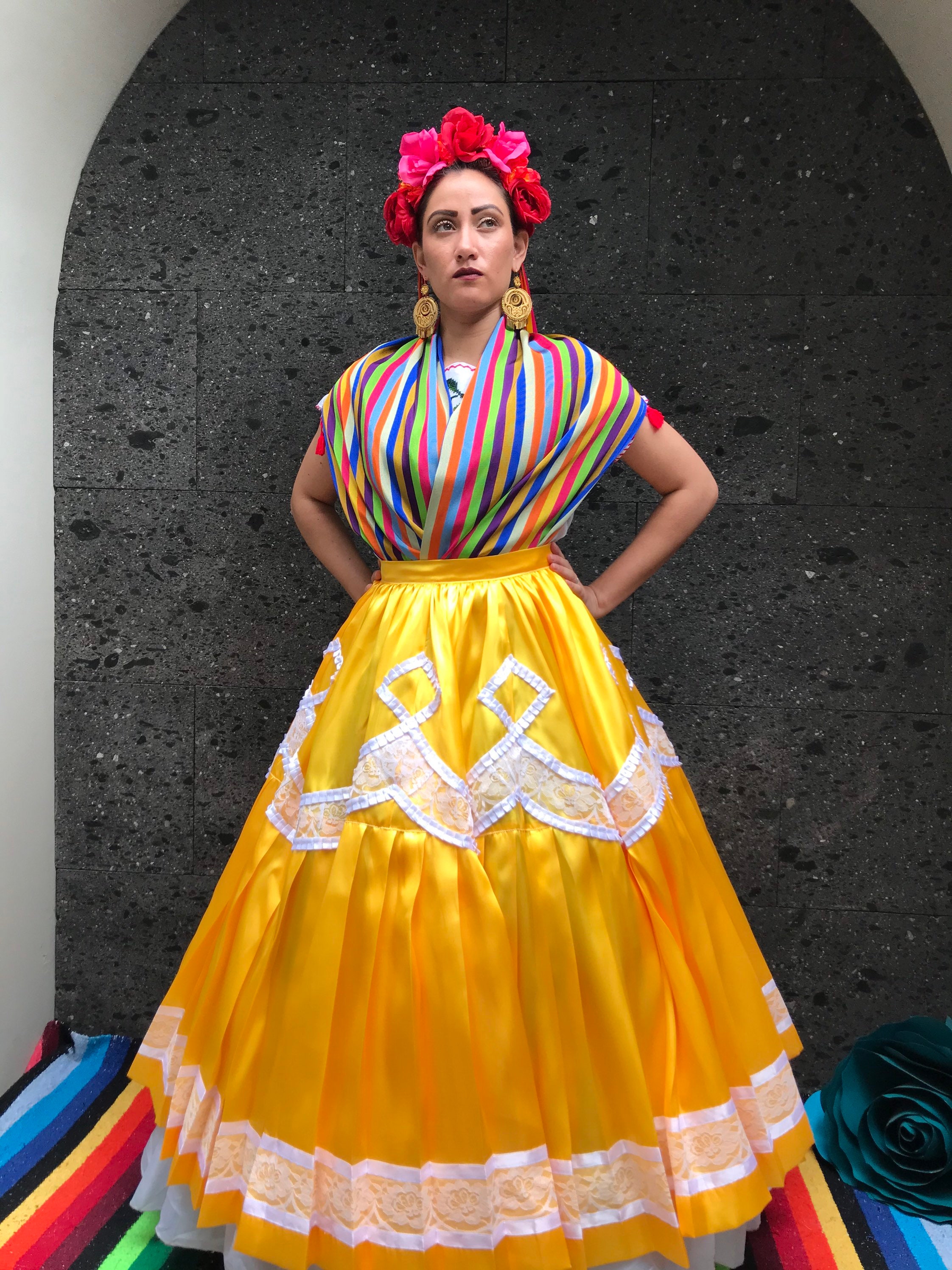 Poblana Dress Traje Tipico Mexicano China Poblana Traje Tipico De