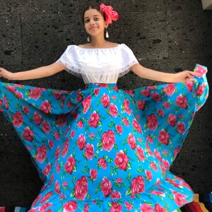 Mexican womans dress SKIRT ONLY day of the dead mexican fiesta coco theme party noche de muertos 27 inches revolucionary 70CM image 4