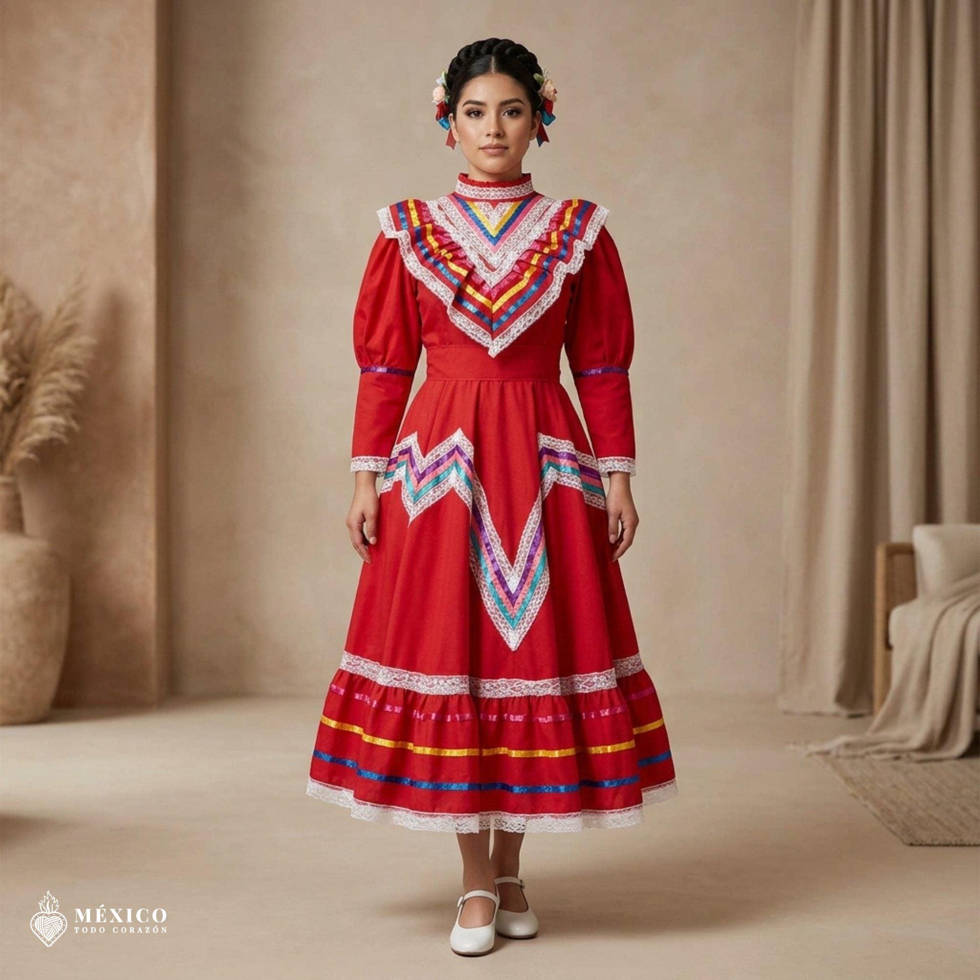 Mexican Long Embroidered Dresses - Etsy
