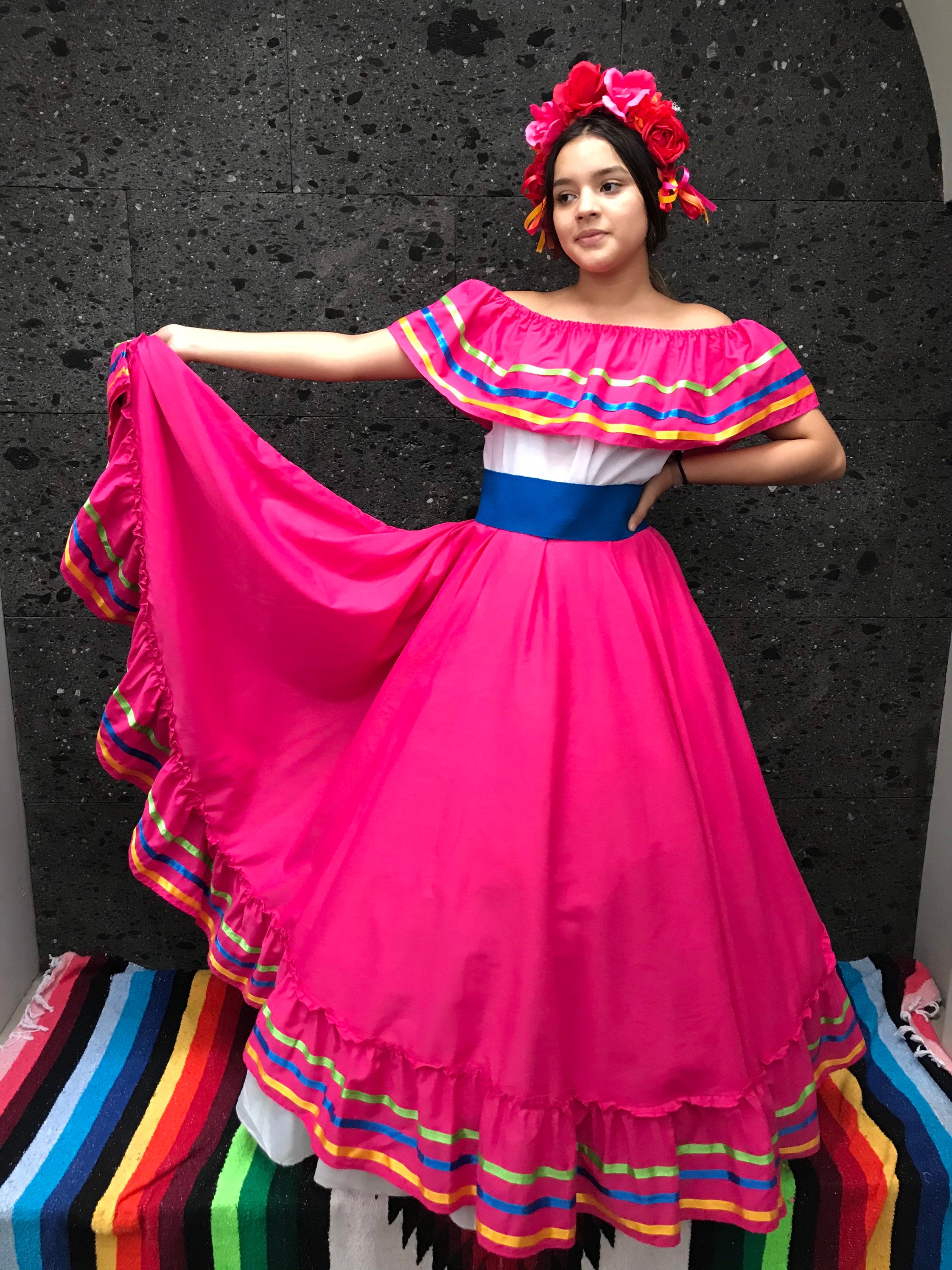 open lace back dress Traditional Chiapas de Corzo Dress - Adult