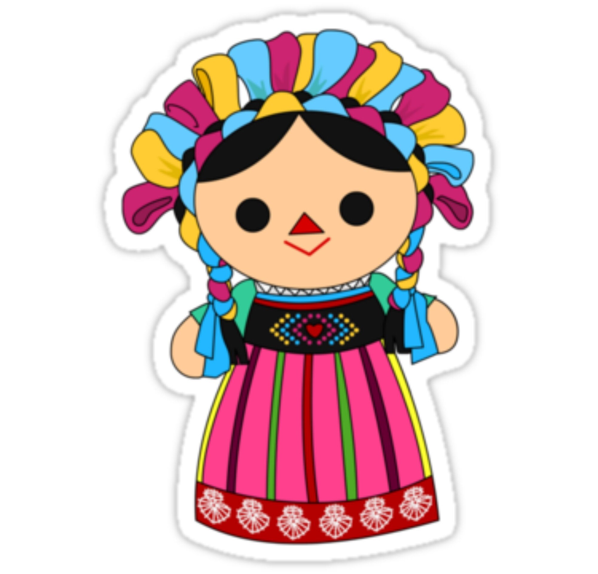 Mal humor logo Experimentar caricatura muñeca mexicana Punto de