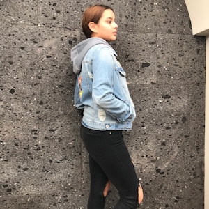 Demin jacket embroidered hoodie attached day of the dead 5 de Mayo Mexican jacket personalization available