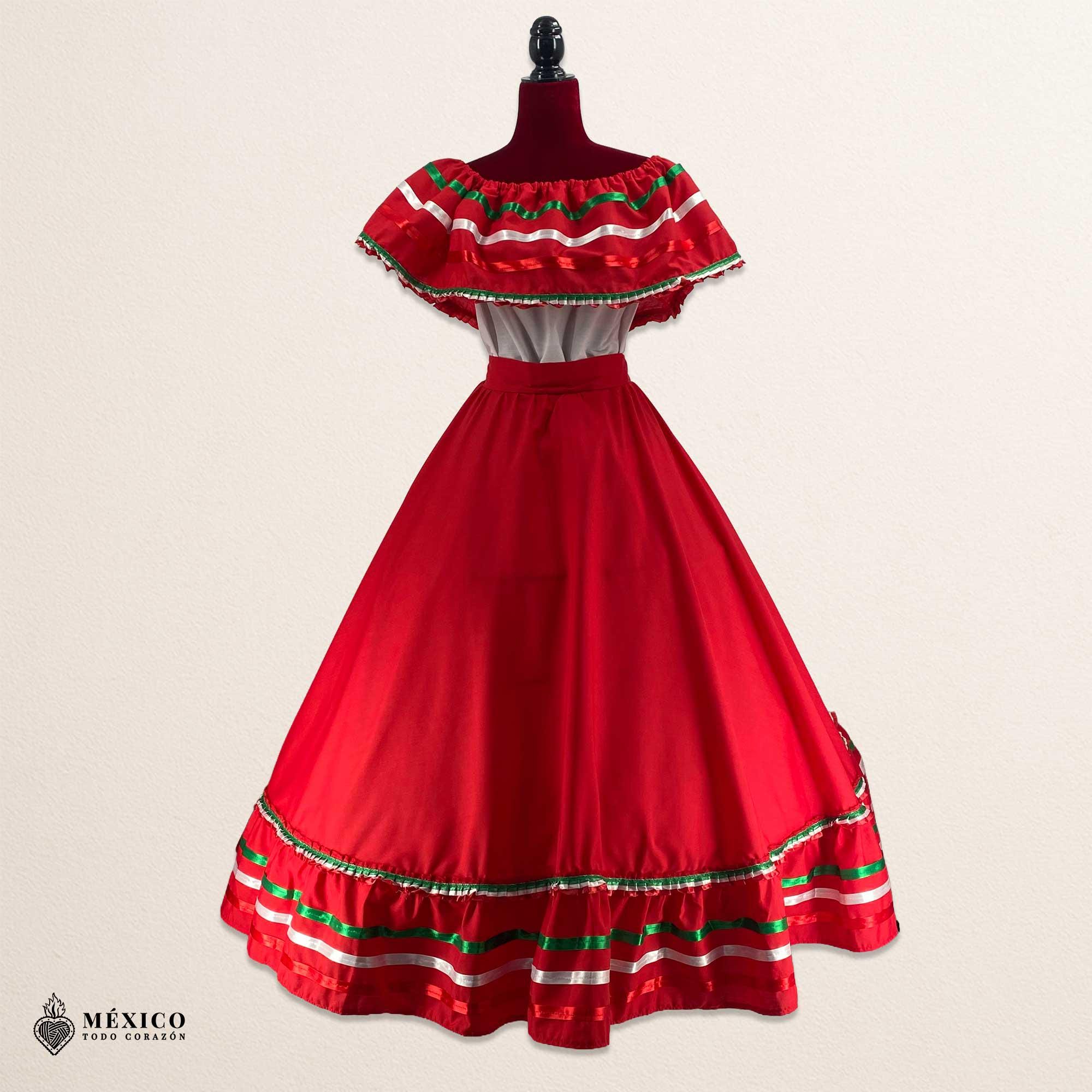 mexican christmas dress Handmade Red Mexican Dress With Top: Boho Coco Party Costume