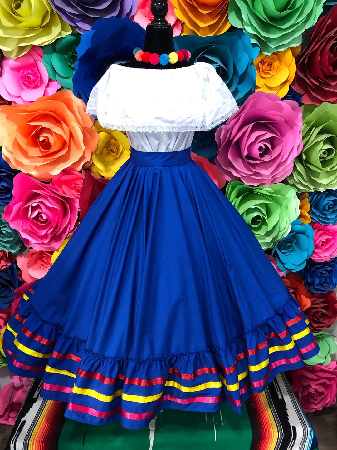 Mexican Folkloric Double Circle Skirt Etsy