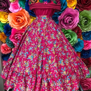 pink day of the dead dress Girls Sugar Skull Dress Headband 2 Pcs Set Day of the Dead Costume Flower Rose Veil Suit, Colorful Outfits for Kids Party Black Pink 3-10 Years IKALI COSTUME